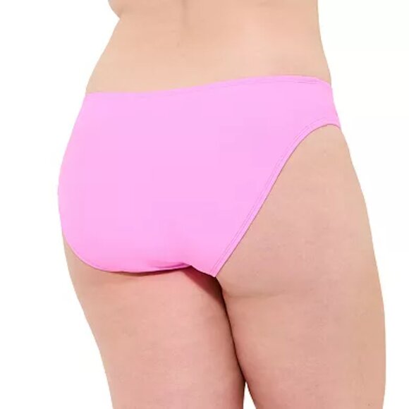 Juniors' Plus Ninety-Nine° High-Leg Swim Bottoms, Malibu Pink, Size: 3X - Picture 2 of 4